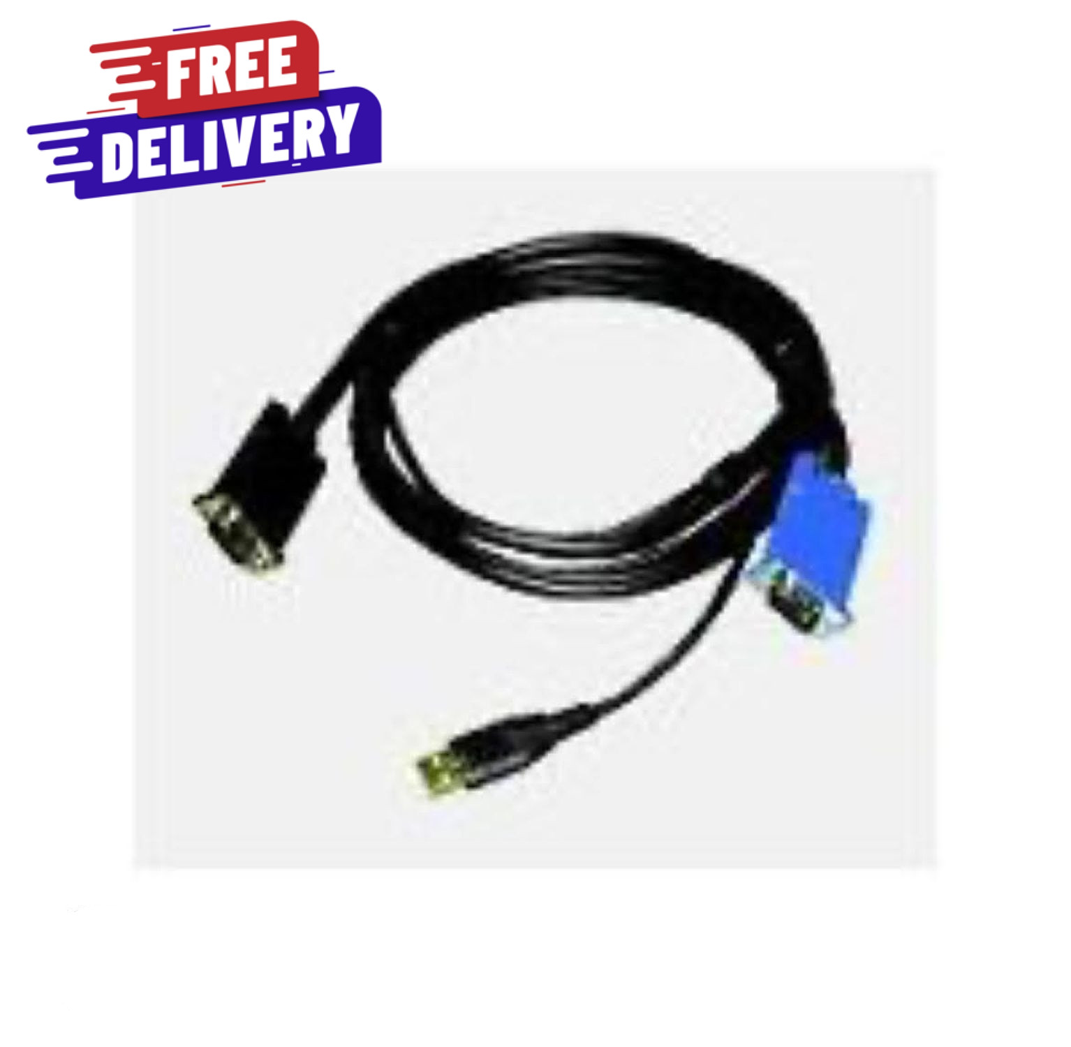 10ft 3m 2-in-1 USB VGA KVM Cable for USB Keyboard, Mouse & Monitor Cable