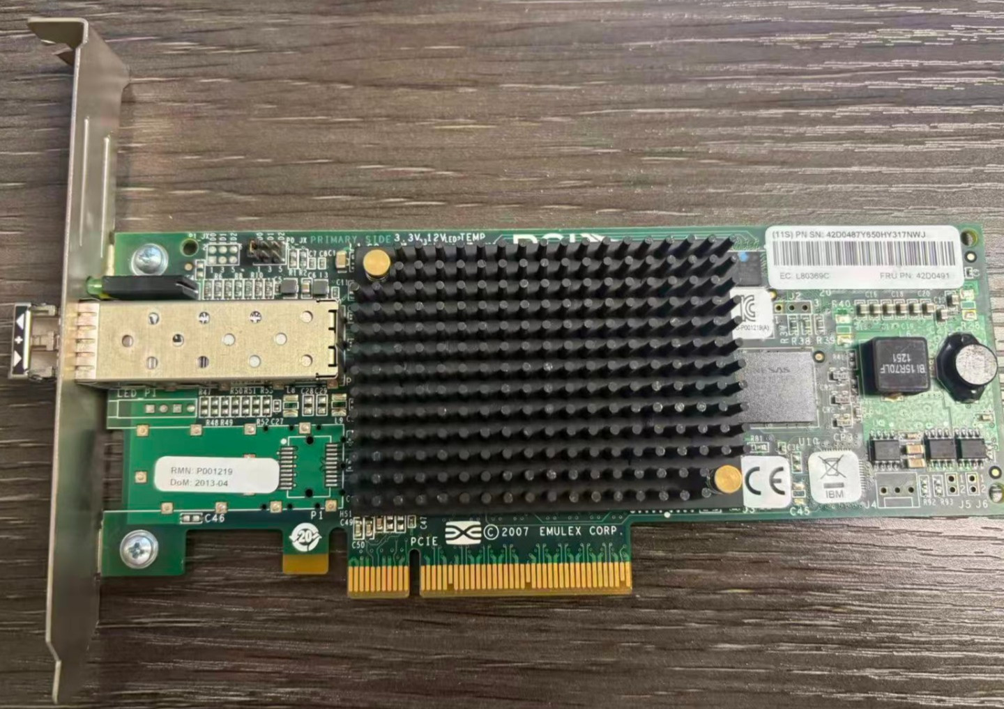IBM Emulex 8Gb Fibre Channel Single-Port HBA LPe12000 42D0491 x3550 M3 x3650 M3