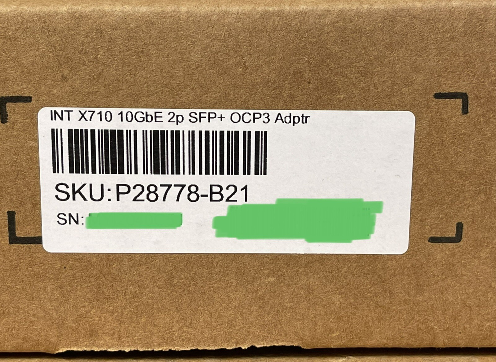 Intel HPE X710 10GbE SFP+ OCP3 NIC Network Adapter Gen10 Plus/V2 2P 10G 2 Port