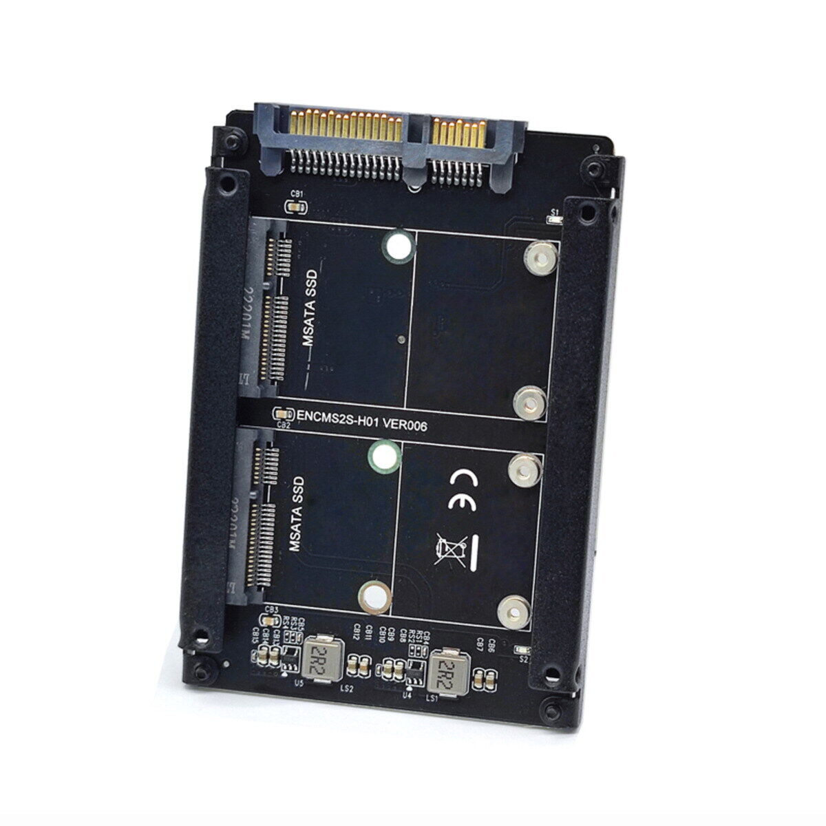 CABLECY JBOD Raid0 Dual MSATA Mini-SATA SSD Card  to 2.5inch SATA Enclosure
