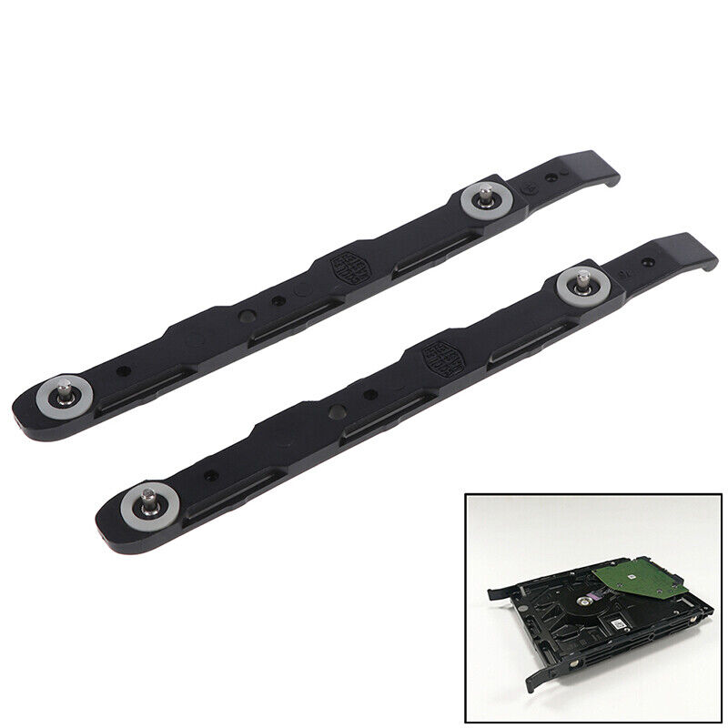 2pcs New Black Chassis Hard Drive Mounting Plastic Rails for Cooler `go