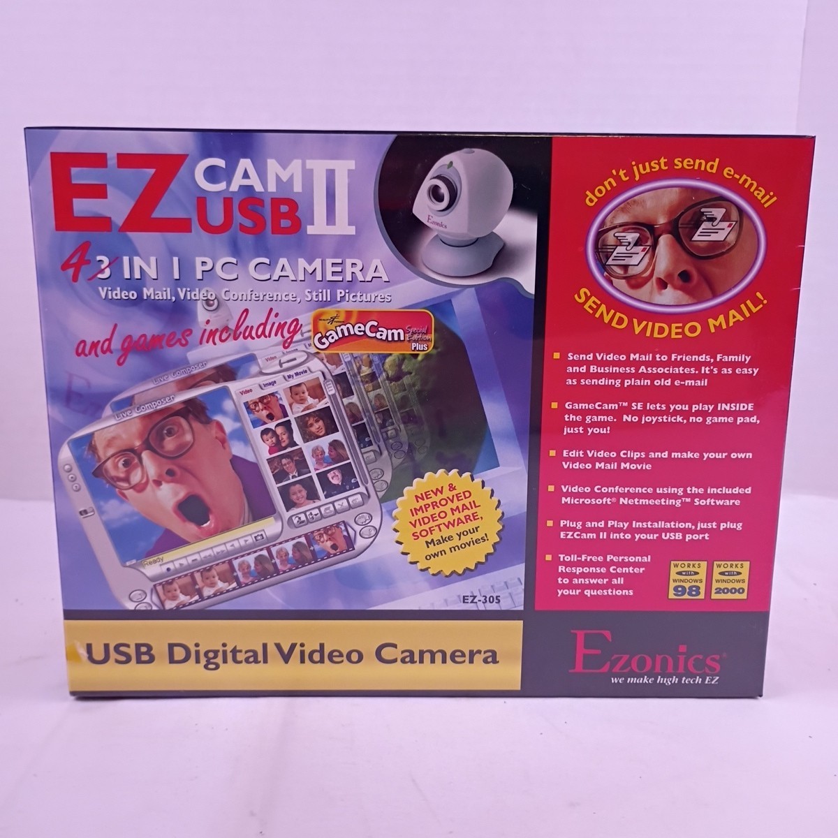 Ezonics EZ Cam USB II USB Digital Video Camera 4 in 1 PC Camera EZ-305 NIB
