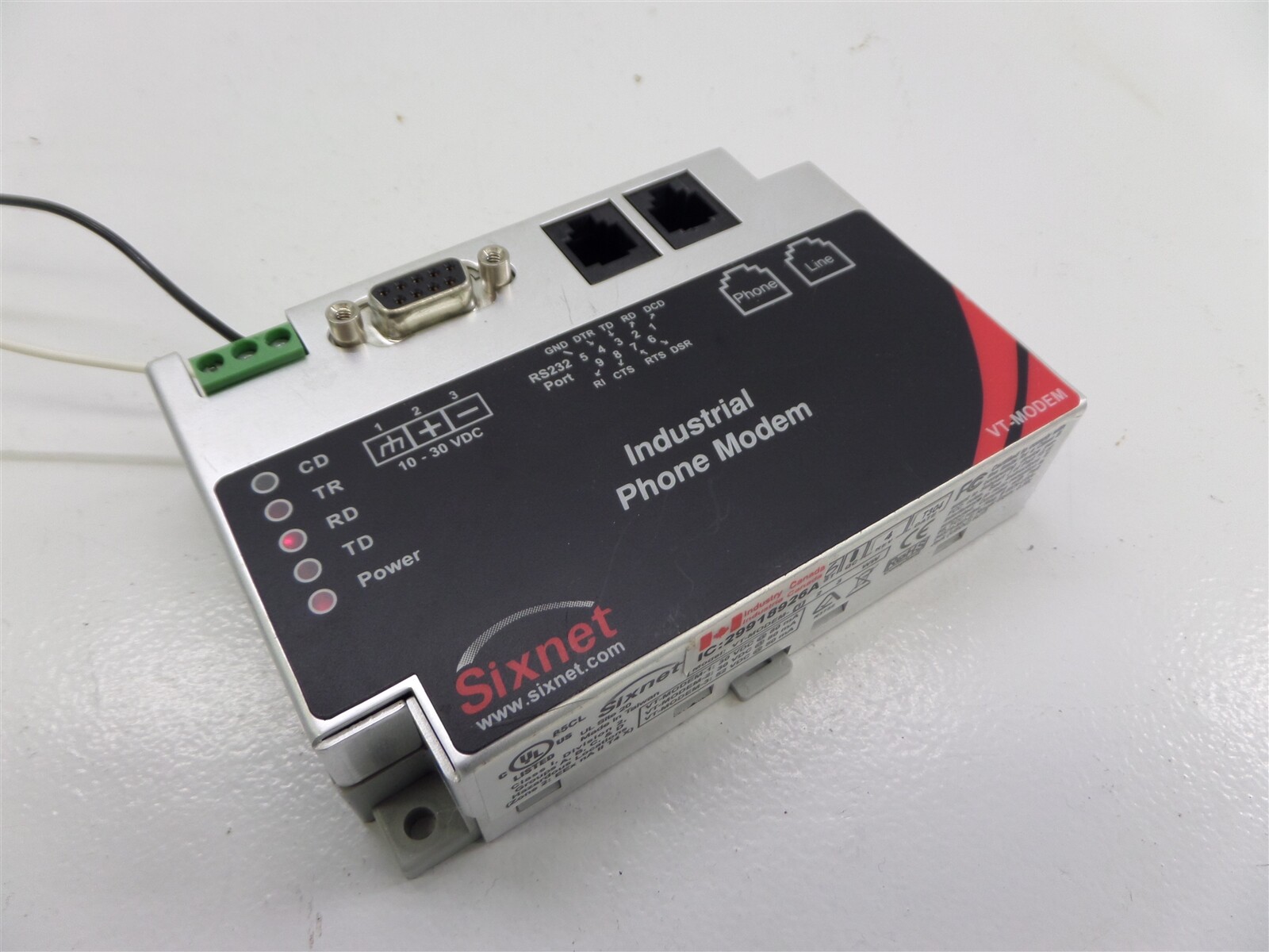 Sixnet VT-MODEM-1 Rev: 4 Industrial Phone Modem 