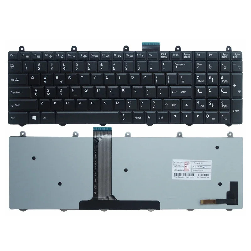US Laptop Keyboard For Clevo P150EM P170EM P370EM P570WM P170SM With Backlit