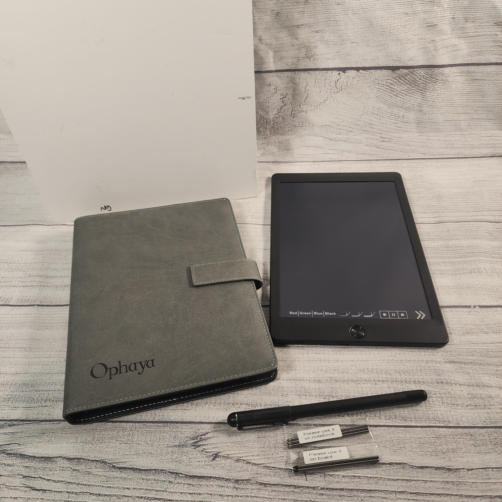 Ophaya Smart Notebook Digital Writing Tablet Set Gray 6-Ring Binder with Pen