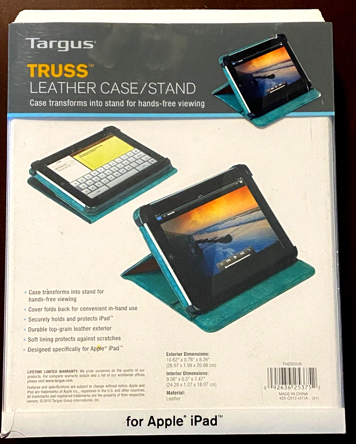 Targus Truss Leather Case & Stand for Apple iPad (1st Gen) , Black/Teal