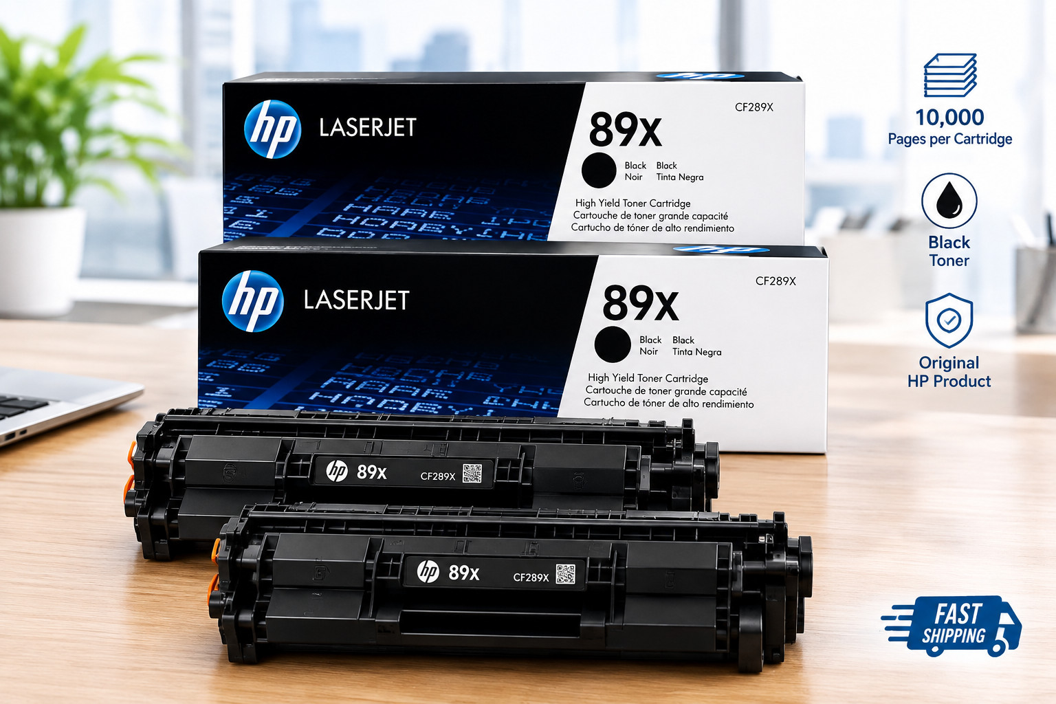 NEW Genuine HP 89X CF289X Black High Yield Toner Cartridges 10,000 Pages 2-Packs