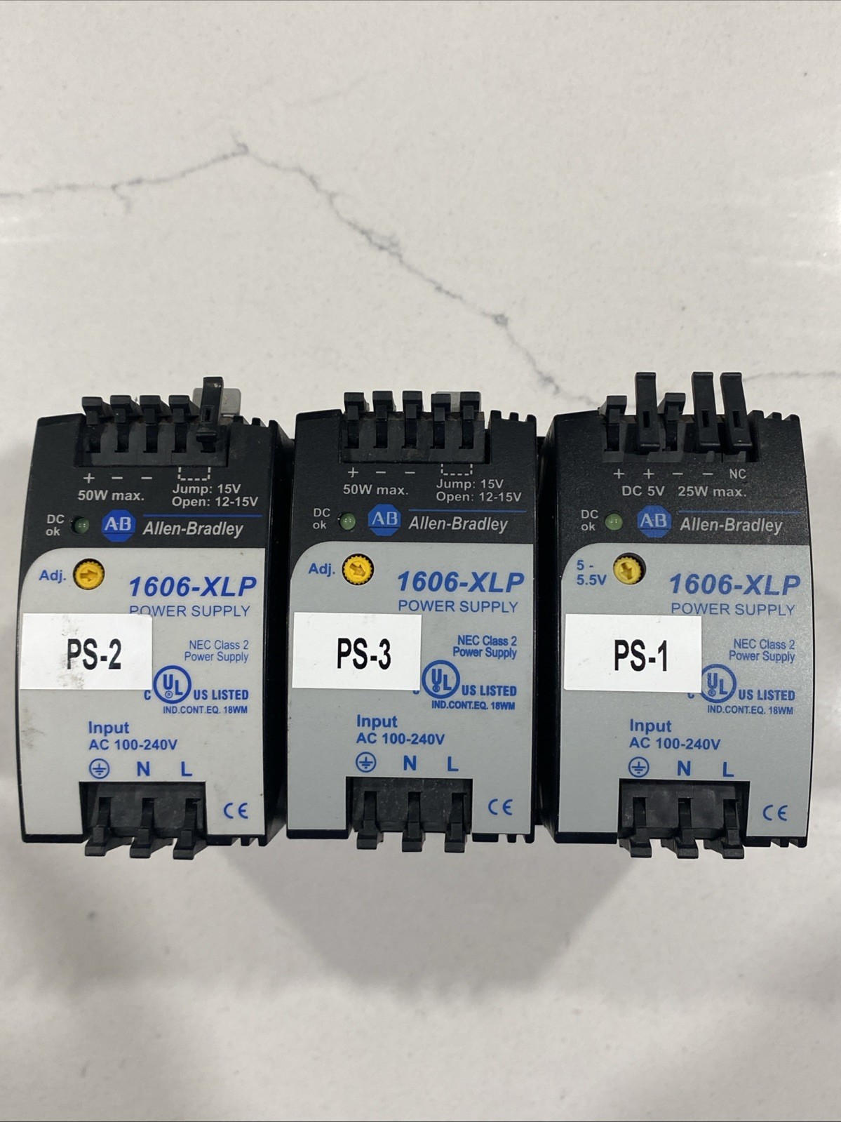 LOT of 3 ALLEN-BRADLEY 1606-XLP 1606-XLP50B 50W Power Supplies