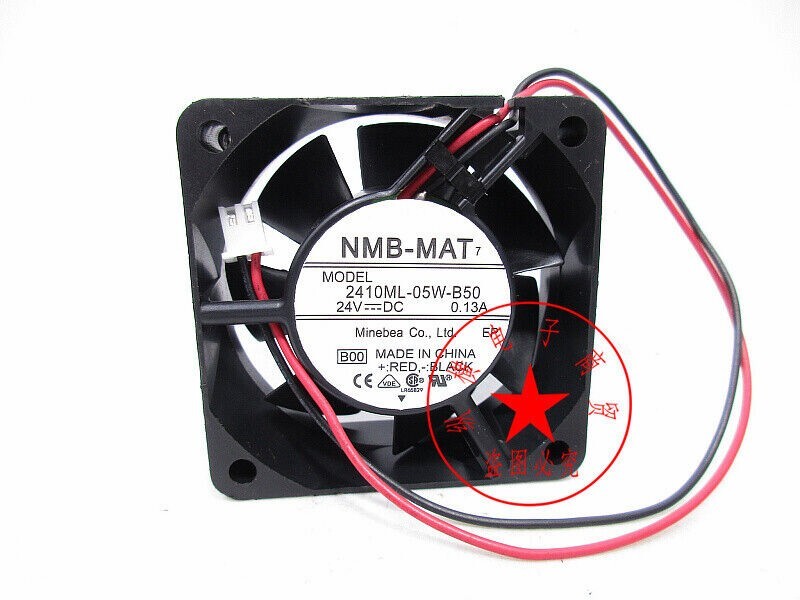 NMB-MAT 2410ML-05W-B50 24V 0.13A 60*60*25MM 60mm cooling fan 2pin