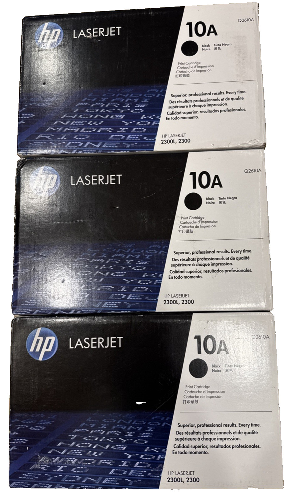 Lot of (3) Genuine HP 10A Black Print Cartridge Toner Q2610A *NEW*