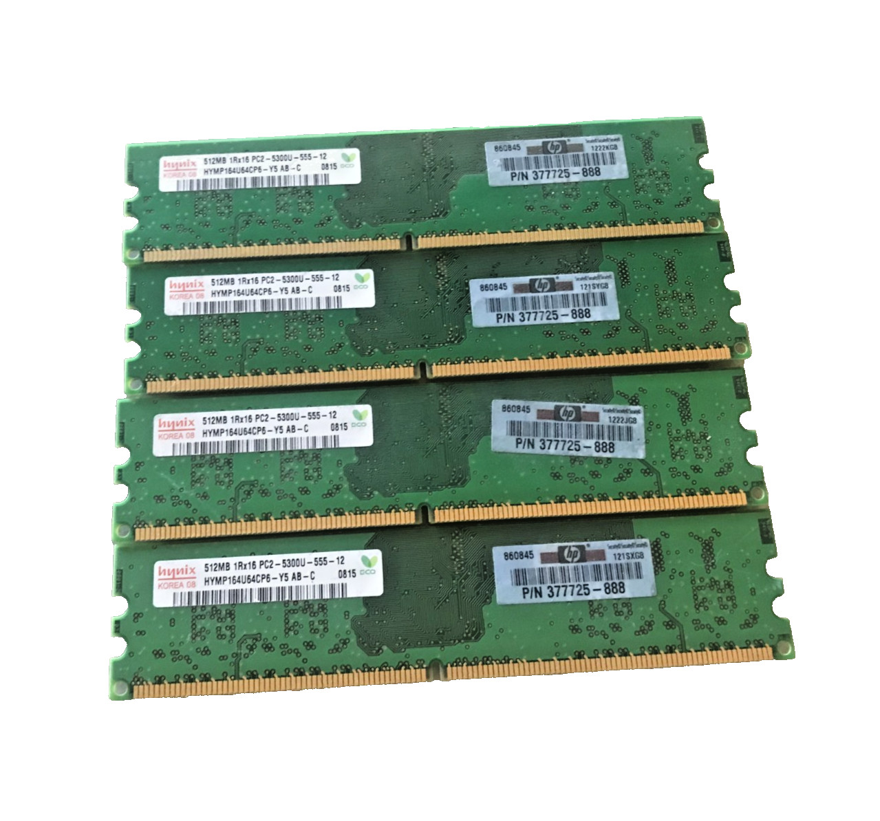 Lot of 4 Hynix 512 MB SO-DIMM (HYMP164S64CP6-Y5) 1x16 PC2 5300U-555-12