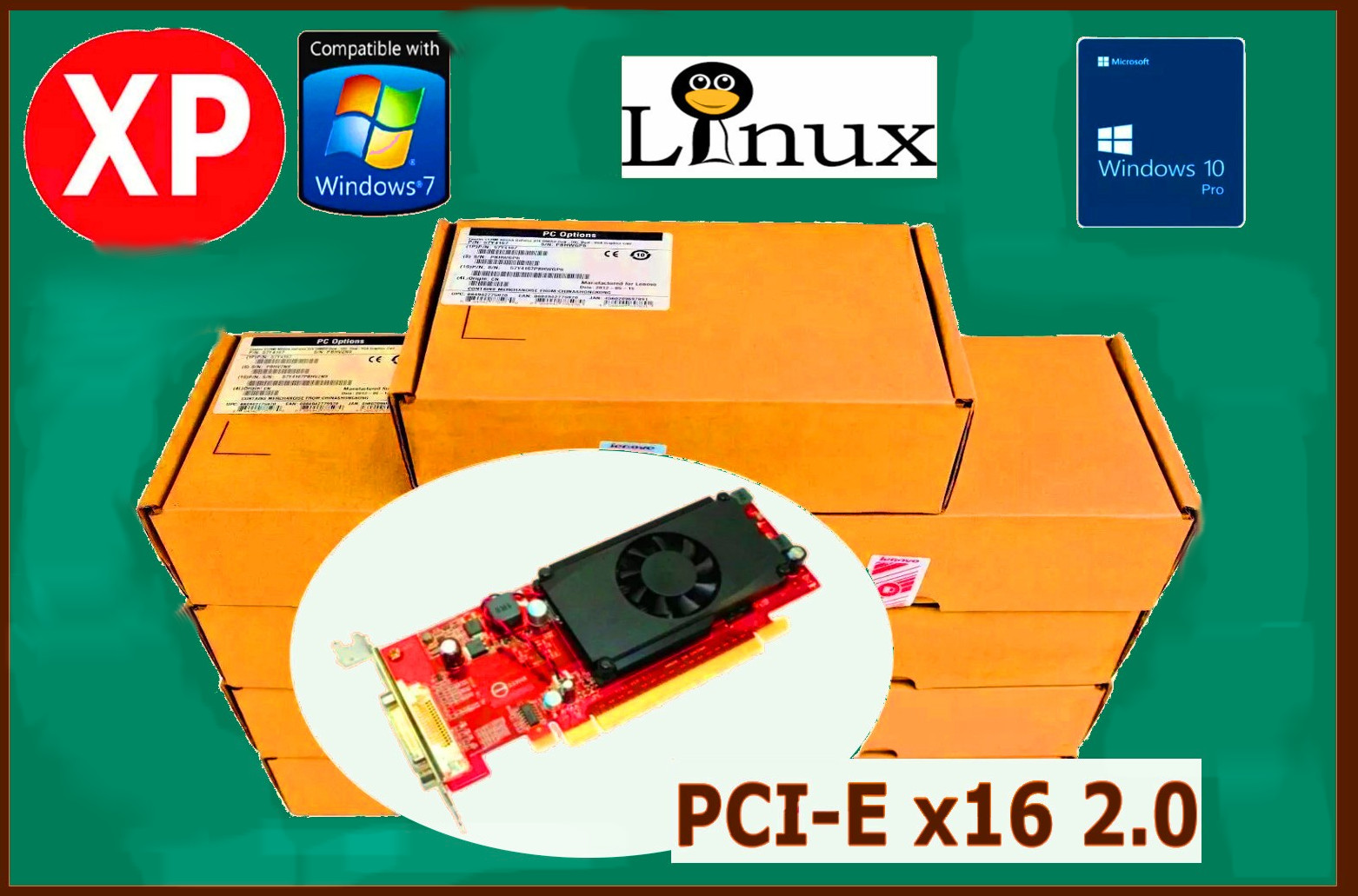 NEW✔️SEALED BOX✔️ LENOVO ✔️VGA or DVI✔️ PCI-E 16x Video Card. DELL HP OK NVIDIA