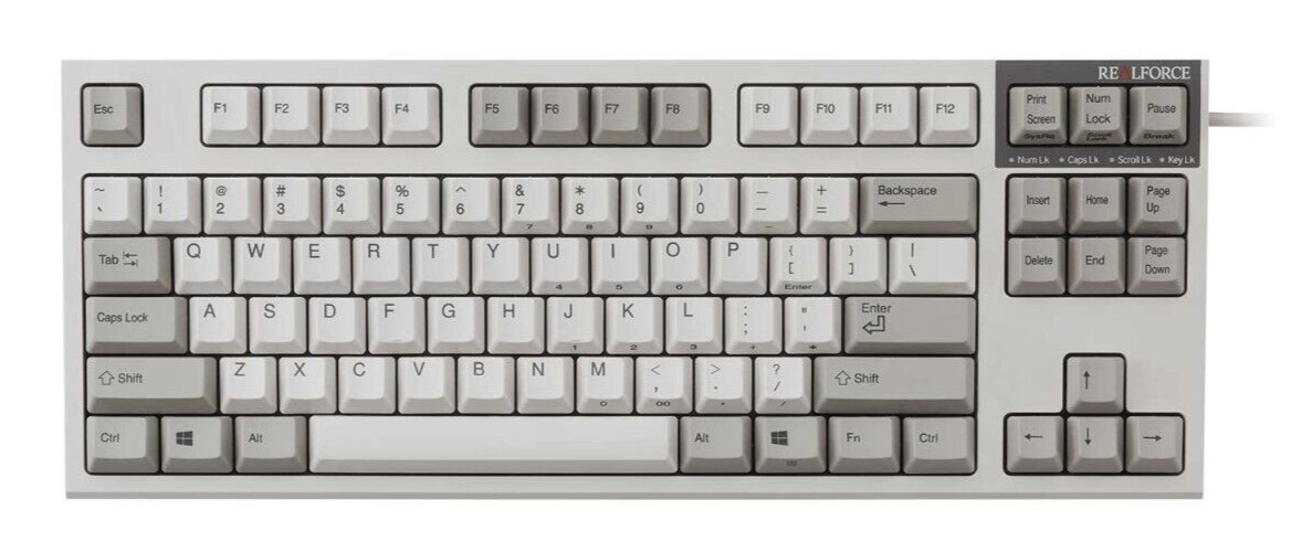 Topre REALFORCE R2 R2TL-US5-IV Keyboard English Layout 87-keys 55g Ivory New