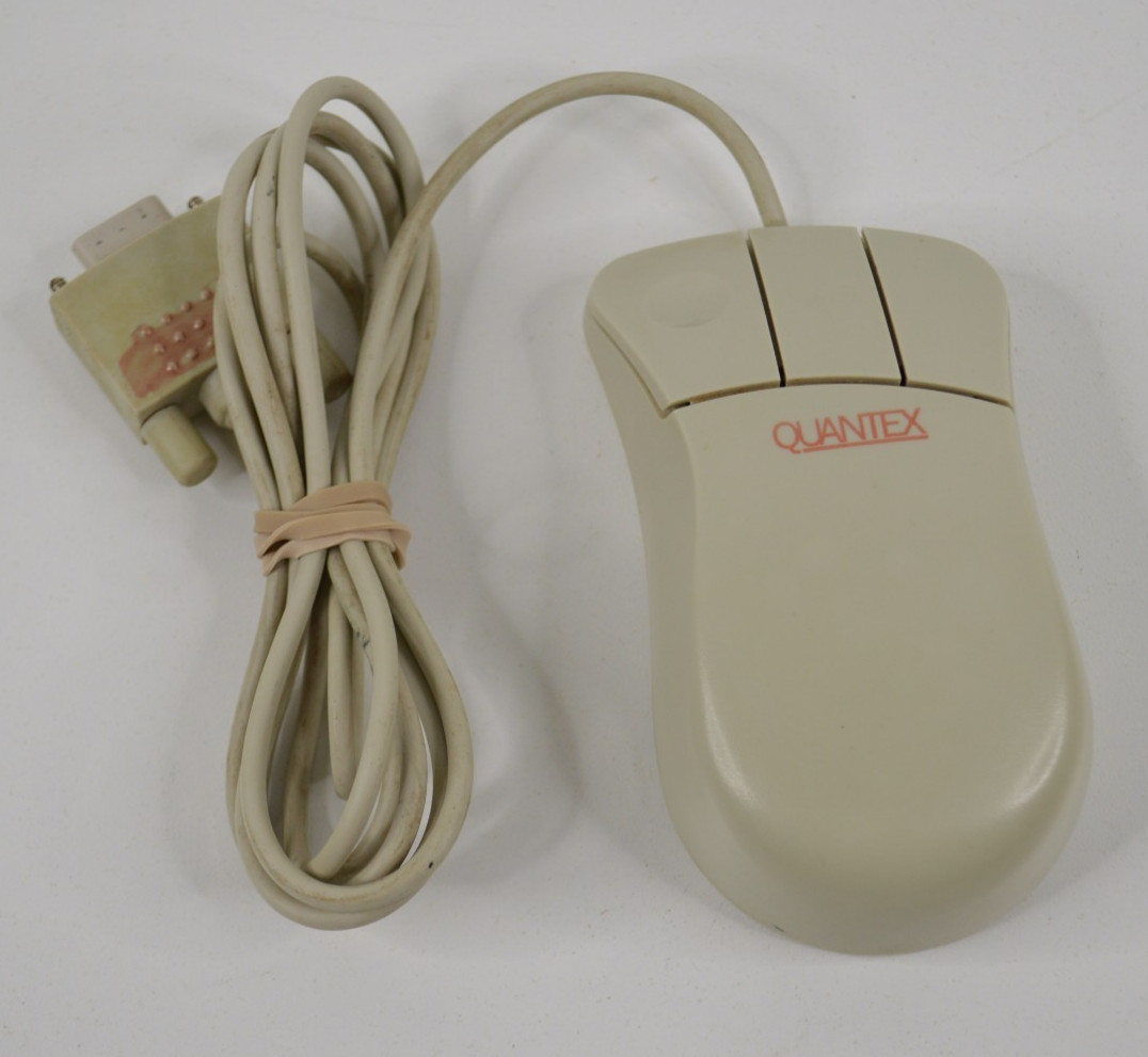 Vintage Quantex 1900 Serial Mouse 3 Buttons 1980s 1990s Computer