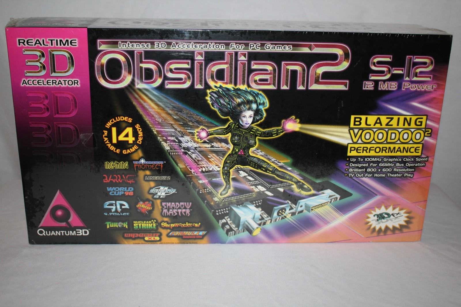 3dfx Quantum3D Obsidian2 S-12 Voodoo2 12MB 3D accelerator add-on card (NEW)