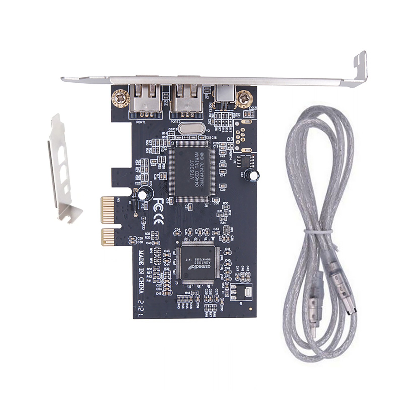 1 PC 3 Ports 1394A Firewire Expansion Card Accessories With Low Profile Bracket