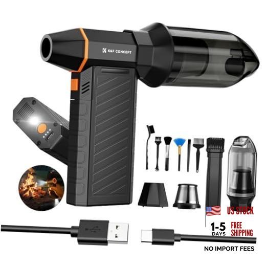 Blower&Suction 2 in 1 Magnetic Compressed Air Duster,LED Light |