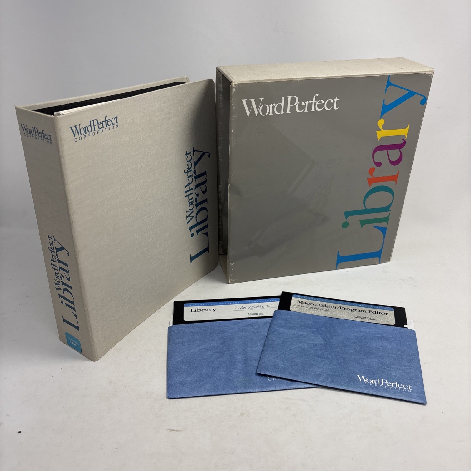 WordPerfect Library 1.0 Vintage 1986 Software 5.25" Disks Macro Editor RARE