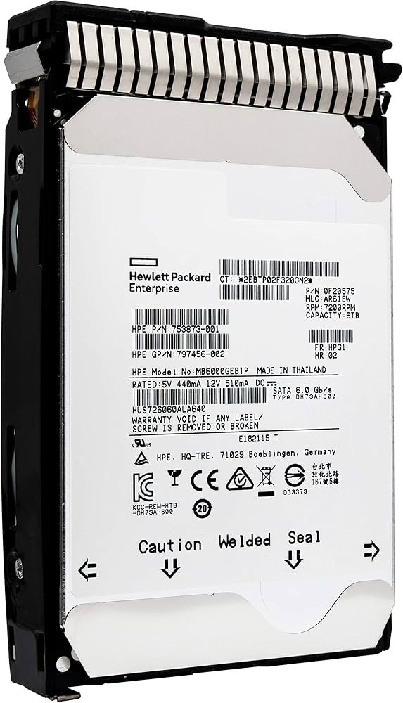 HP MB6000GEBTP HUS726060ALA640 6TB 3.5" SATA 7200 RPM Hard Drive