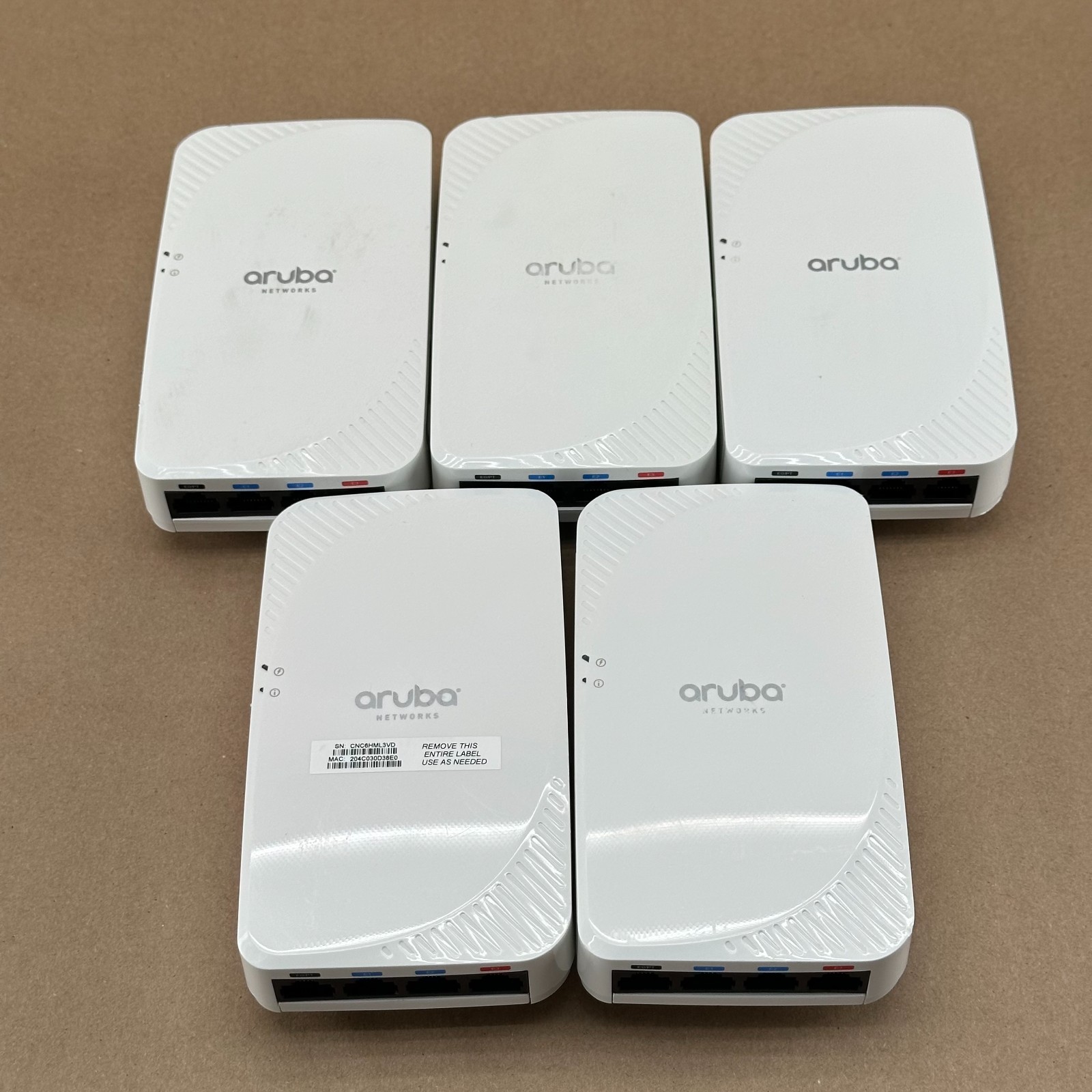 Lot of 5 Aruba AP-205H JW166A Dual Band 802.11ac WiFi PoE Gigabit Access Points