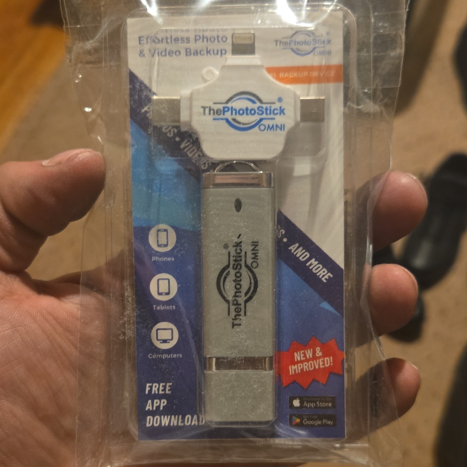 ThePhotoStick Omni 32GB USB Photo & Video Backup for Phones, Tablets, Computers