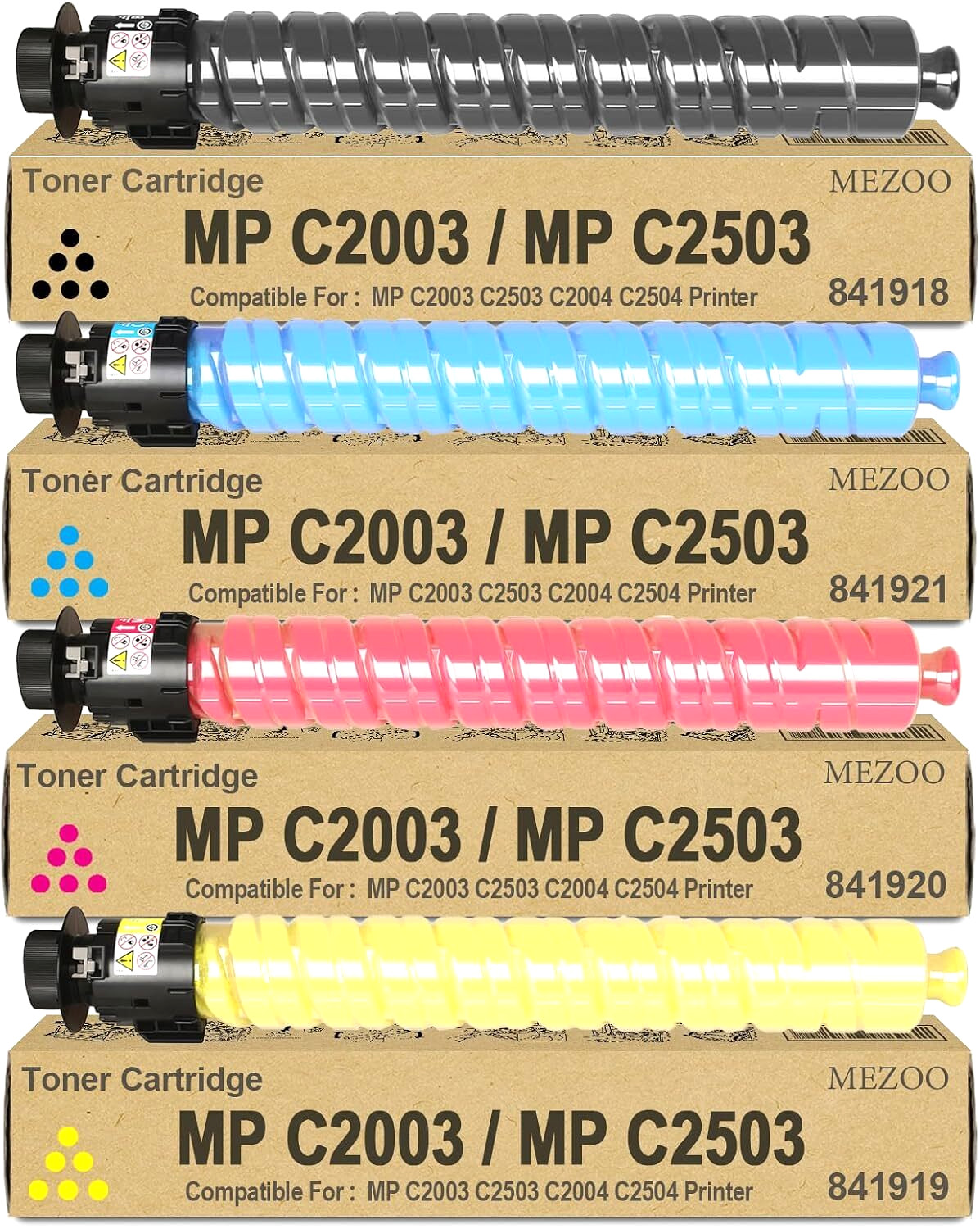 Toner Cartridge for Ricoh MP C2003, MP C2503, MP C2004 & MP C250 (841918-841921)