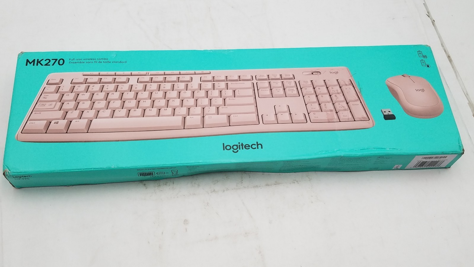 Logitech MK270 Wireless Keyboard & Mouse Combo Compact Windows 2.4 GHz Rose