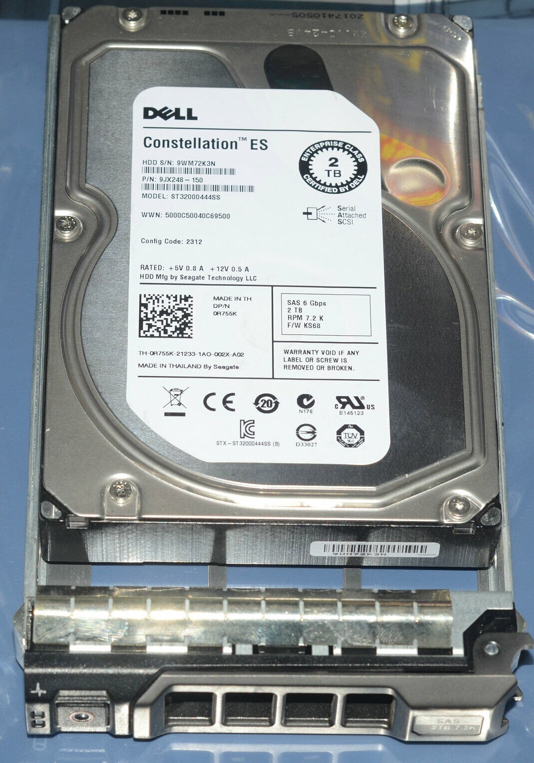 FOR DELL 2TB 7.2K 6Gb/s LFF 3.5" SAS HARD DRIVE 0R755K ST3200044