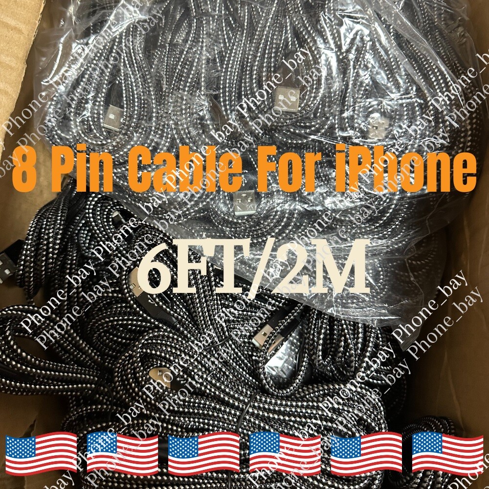 Wholesale Lot 6FT USB Fast Charger Cable For iPhone 14 13 12 11 XR 7 8 Data Cord