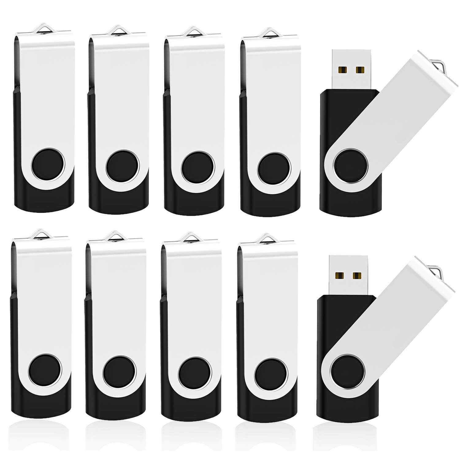 KOOTION 10 X 1GB USB Flash Drive 1gb Flash Drive Swivel Thumb Drive Memory St...