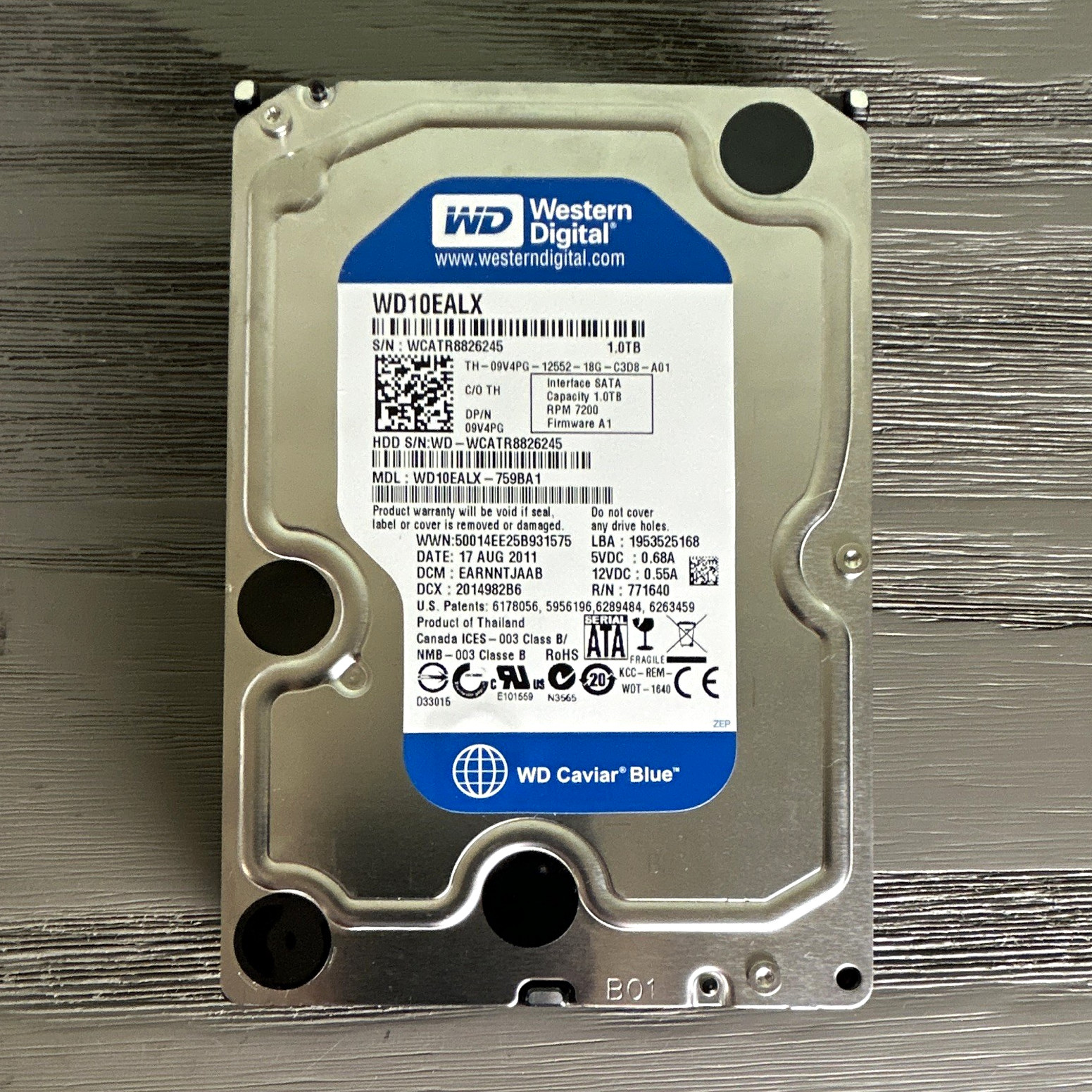 Tested Formatted 1TB Western Digital Caviar Blue WD10EALX 7200RPM SATA 3.5" HDD