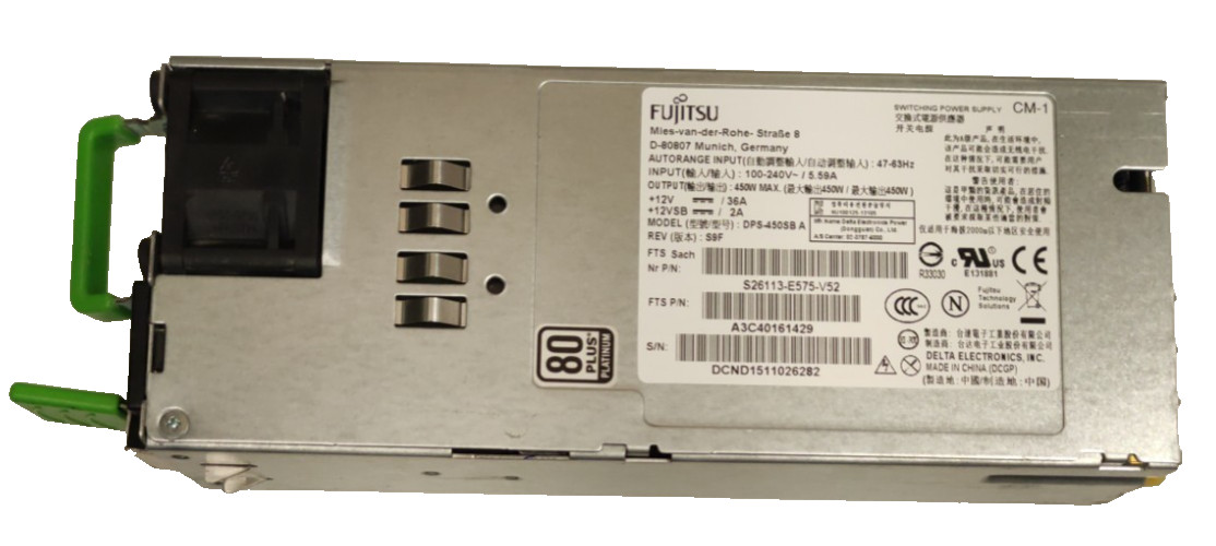 Fujitsu DPS-450SB A 450W Watt Power Supply Primergy RX200 S7 RX300 S7 S8 A3C40121110