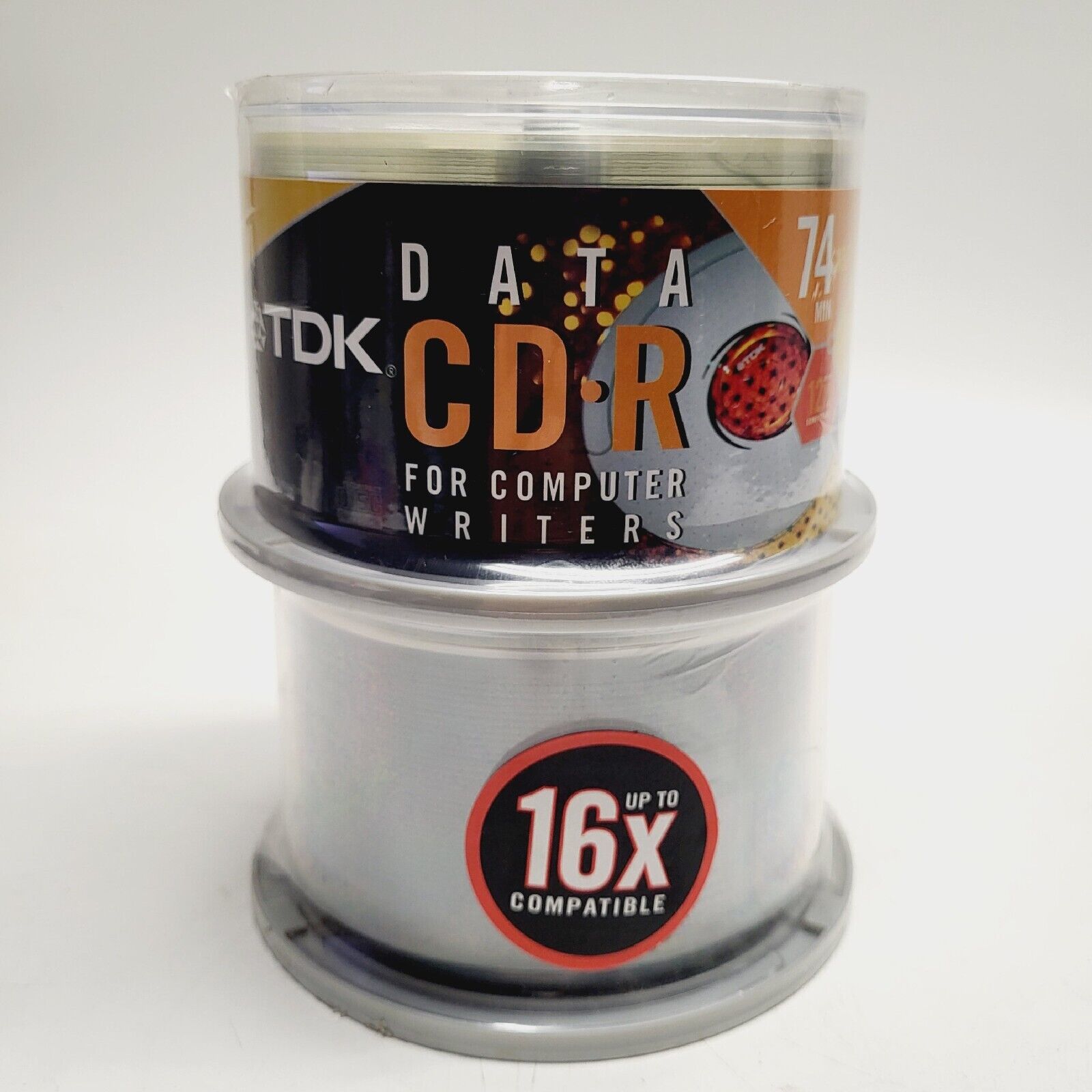 FACTORY SEAL TDK CD-R Data Discs 74 MIN 650 MB 16x Computer Writers 100 Spindle