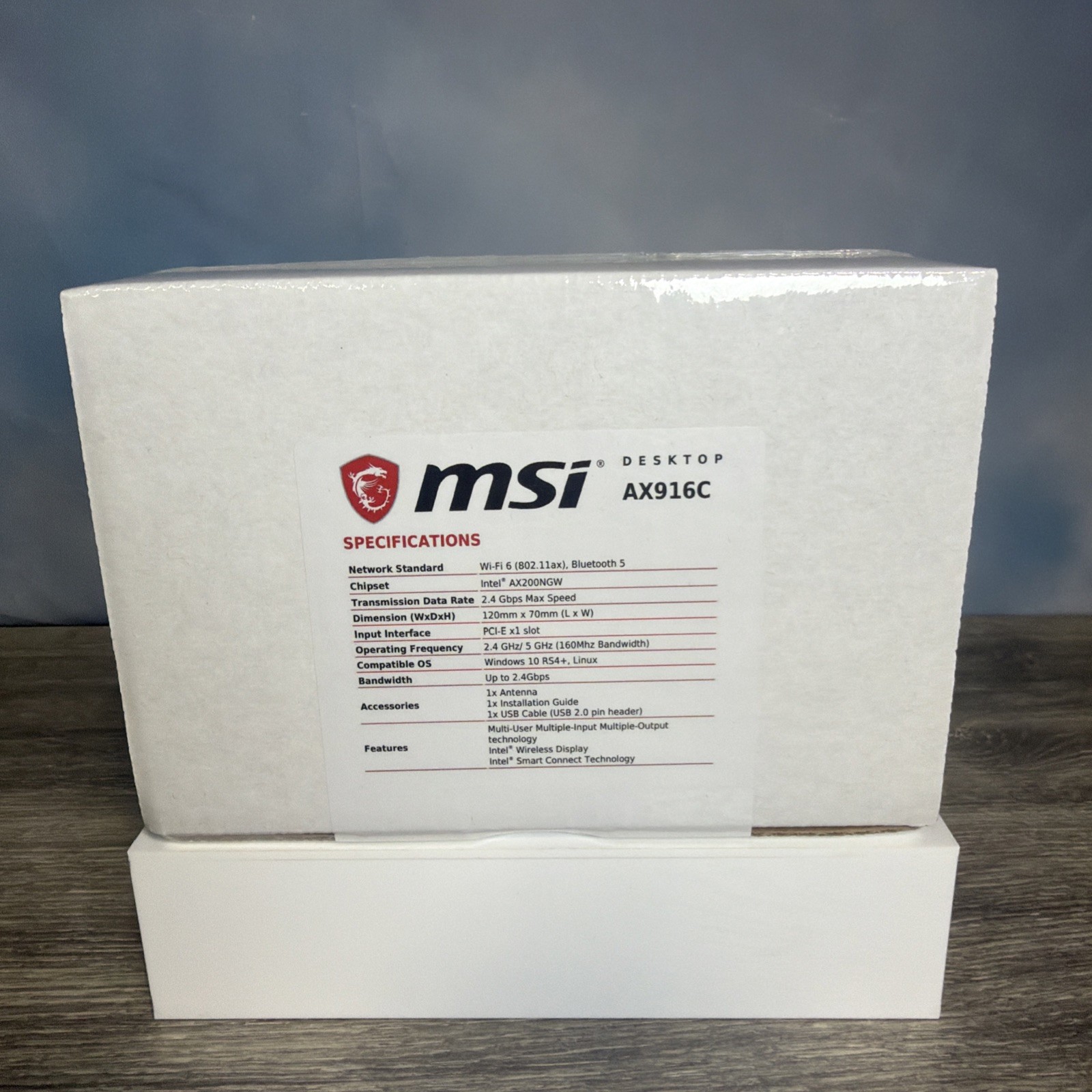 MSI AX916C HERALD-AX INTEL AX200 WI-FI 6 Bluetooth 5.0 -Adapter Card SEALED