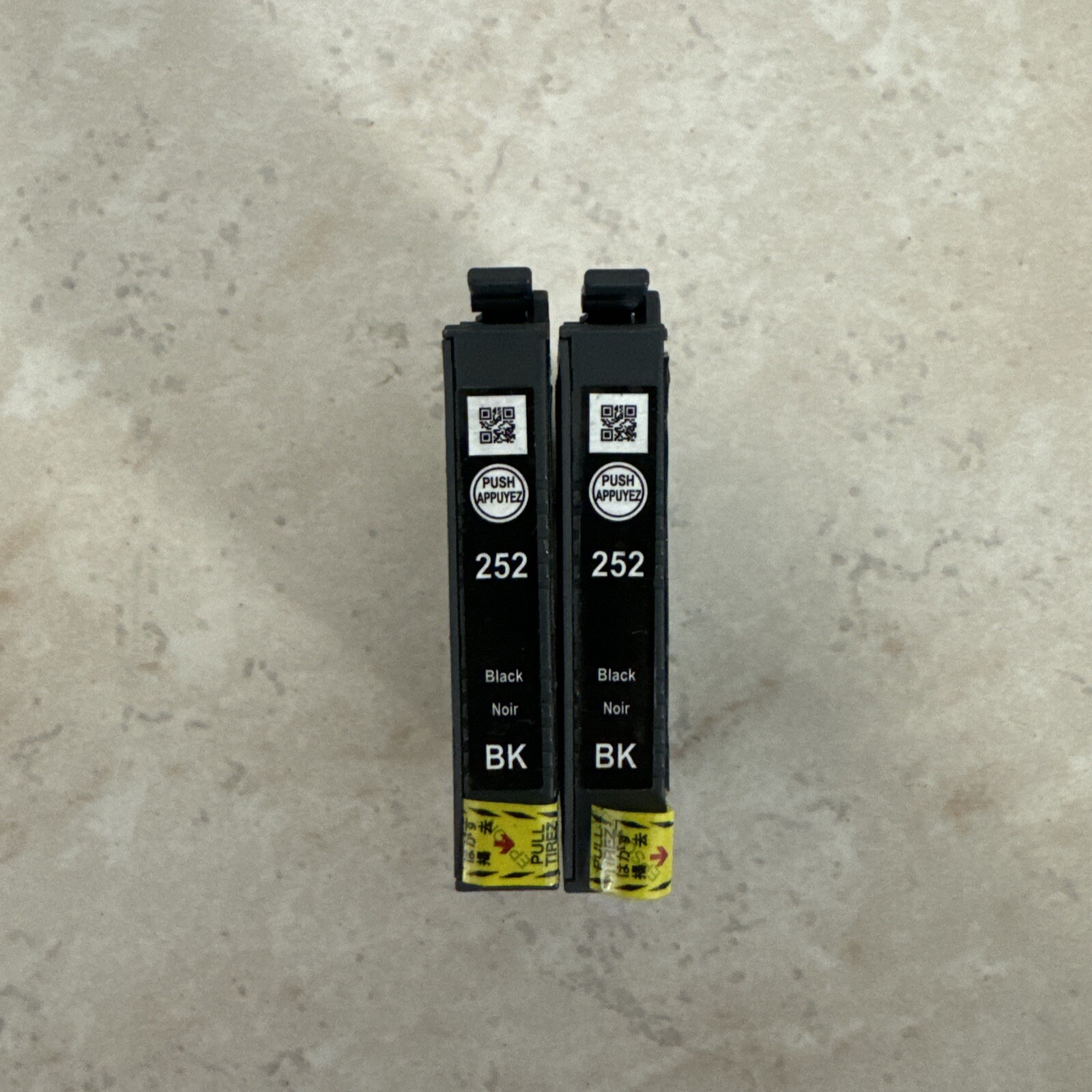 Two Pack Oem Epson 252 Black Ink Cartridge Genuine Combo Twin Lot 2 Open Box