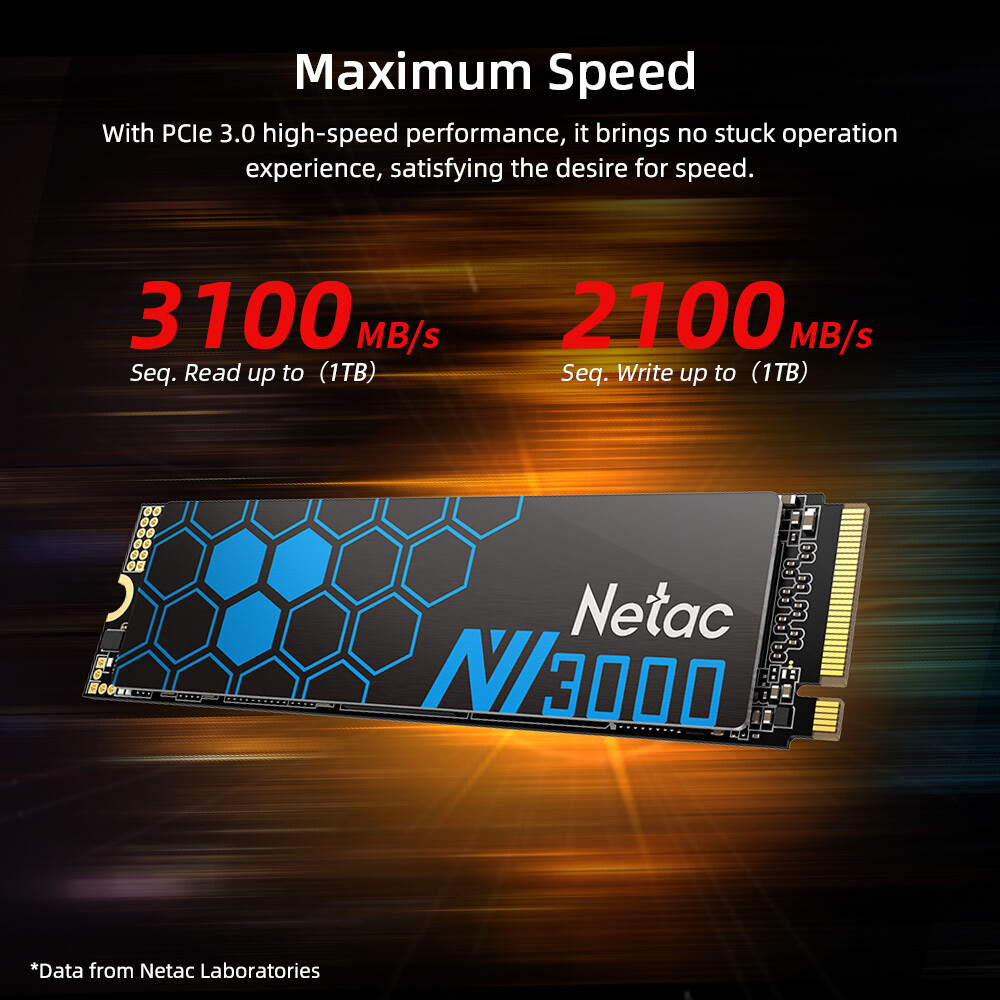 Netac Internal SSD 2TB Solid State Drive M.2 2280 PCIe Gen3.0 NVMe 3100MB/s