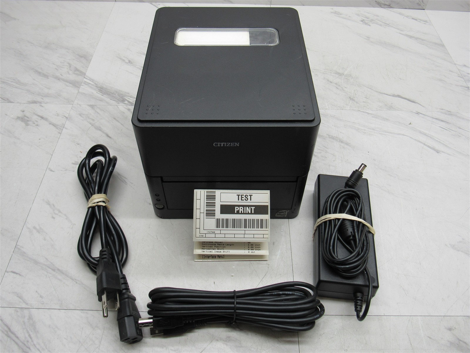CITIZEN CL-E300 DIRECT THERMAL LABEL PRINTER USB SERIAL ETHERNET w/ Adapter