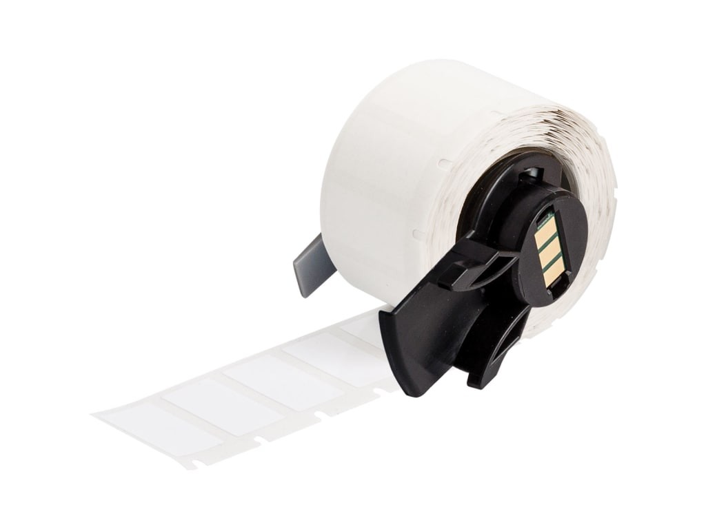 Brady M6-17-498 - Vinyl Cloth Labels, Multi-Purpose, Repositionable, White, 0.5'