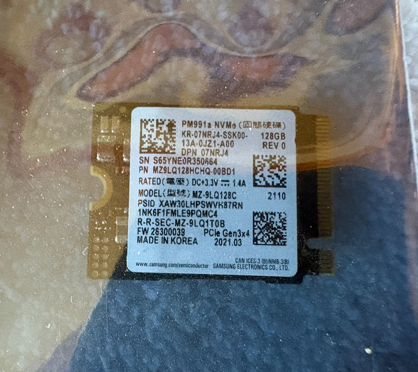 SAMSUNG 128GB M.2 NVMe PCIe PM991a SSD MZ9LQ128HCHQ-00BD1