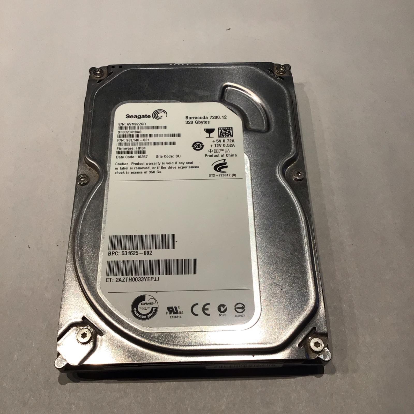 Seagate Barracuda 7200.12 320GB Internal 7200RPM 3.5" (ST3320418AS) HDD