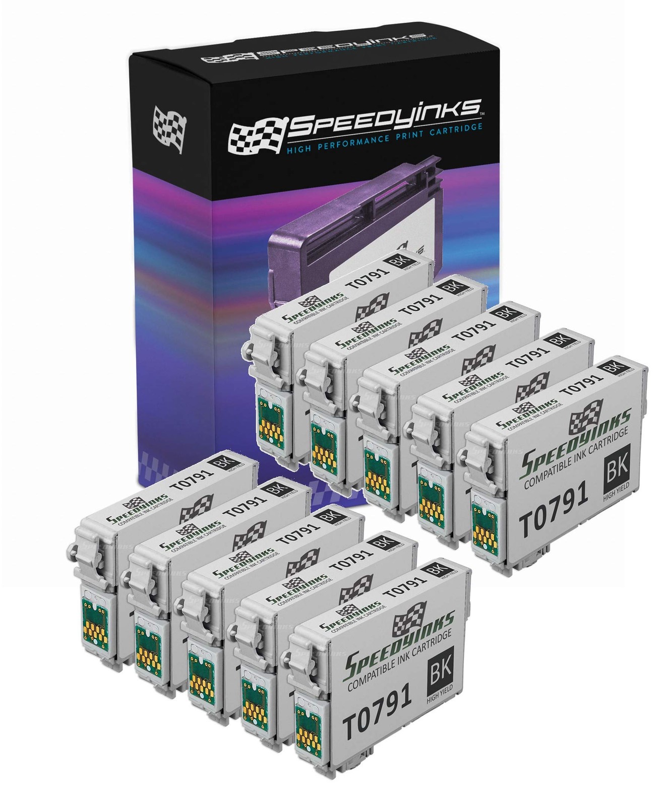 10PK Reman High Yield Black Ink for Epson 79 (T079120)