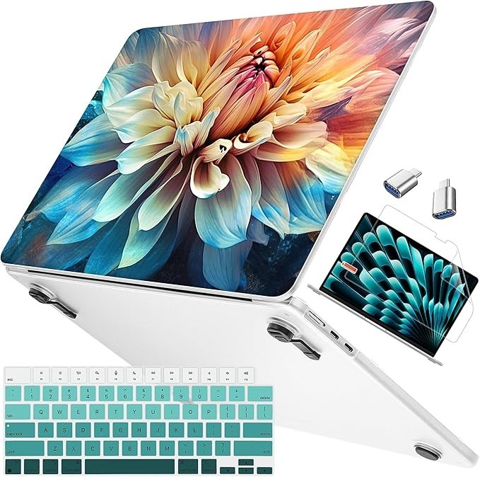 Mektron Ultra Thin Armor Case Compatible with MacBook Air 13.6 inch Printed