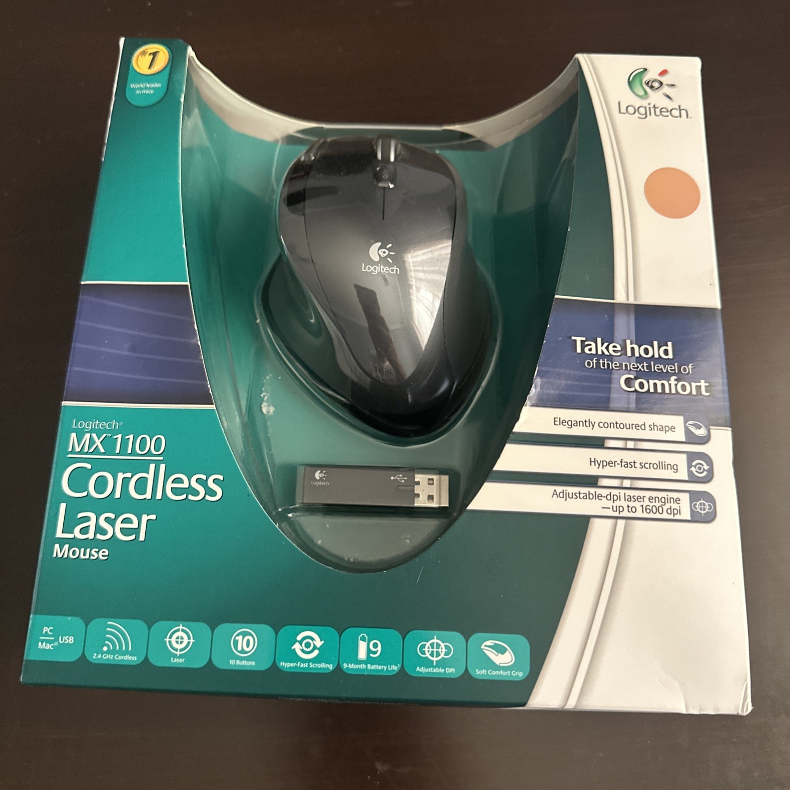 Logitech MX1100 Laser Cordless Wireless Mouse - New Sealed