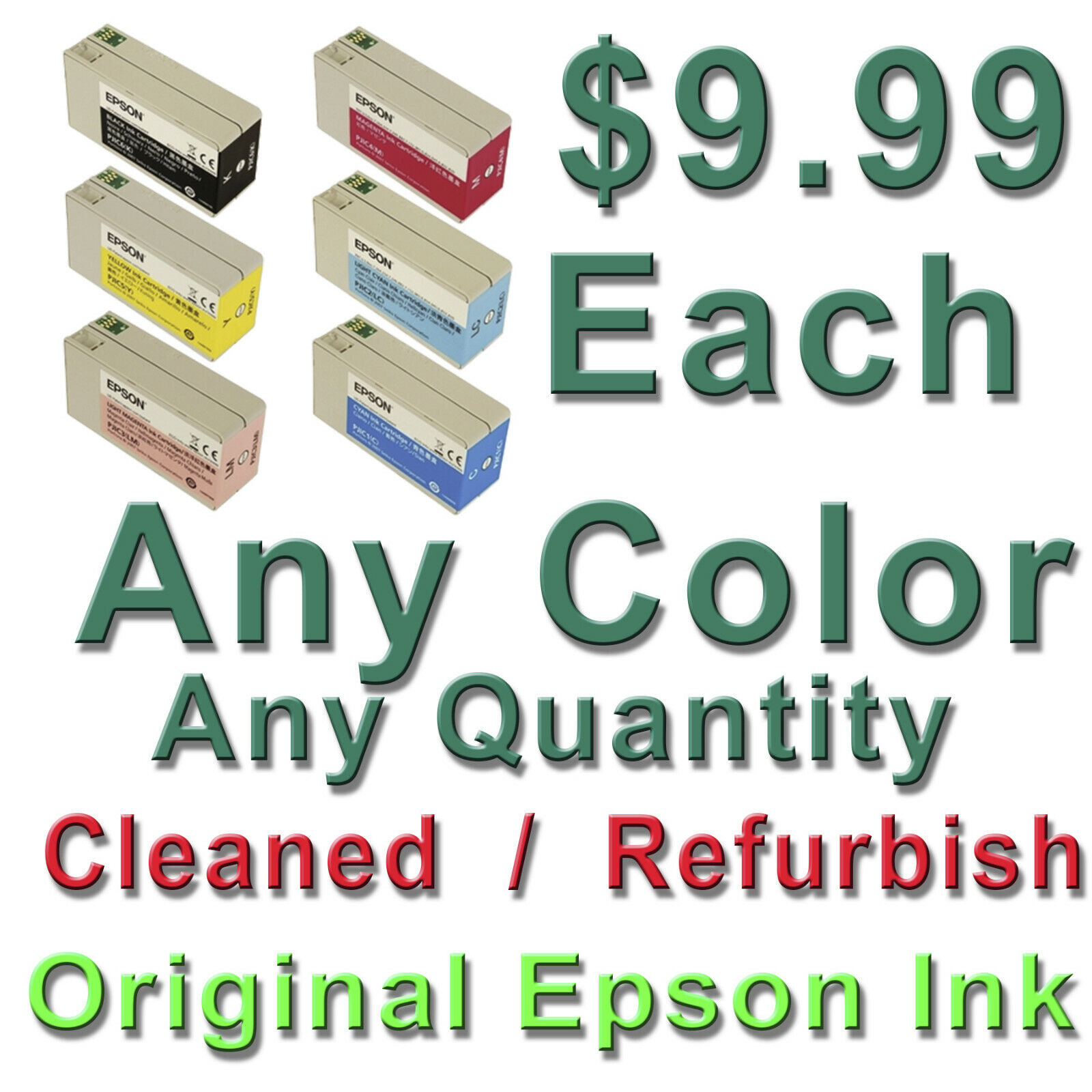REFILL YOUR Used Epson Discproducer PP-100/PP-50 Ink Cartridges  $9.99 Each