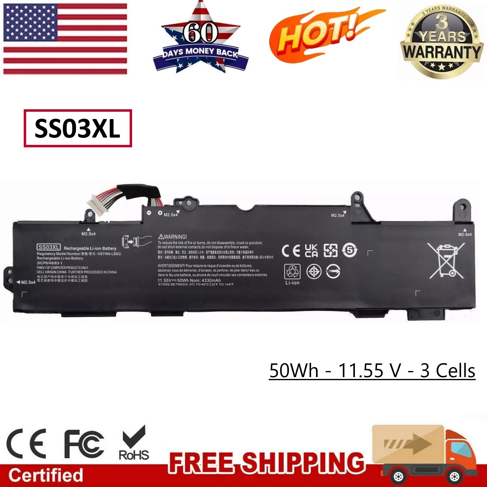 ✅ Lot SS03XL Battery for HP EliteBook 840 G5 G6 730 735 740 G5 933321-855