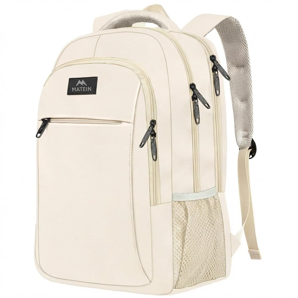 MATEIN Beige Women Backpack for Work, 15.6 Inch Slim Travel Inch,
