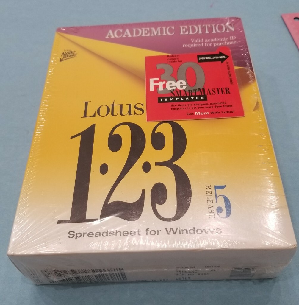 New Vintage NIP Lotus 1 2 3 Release 5 Edition IBM Windows Software PC Disc Old