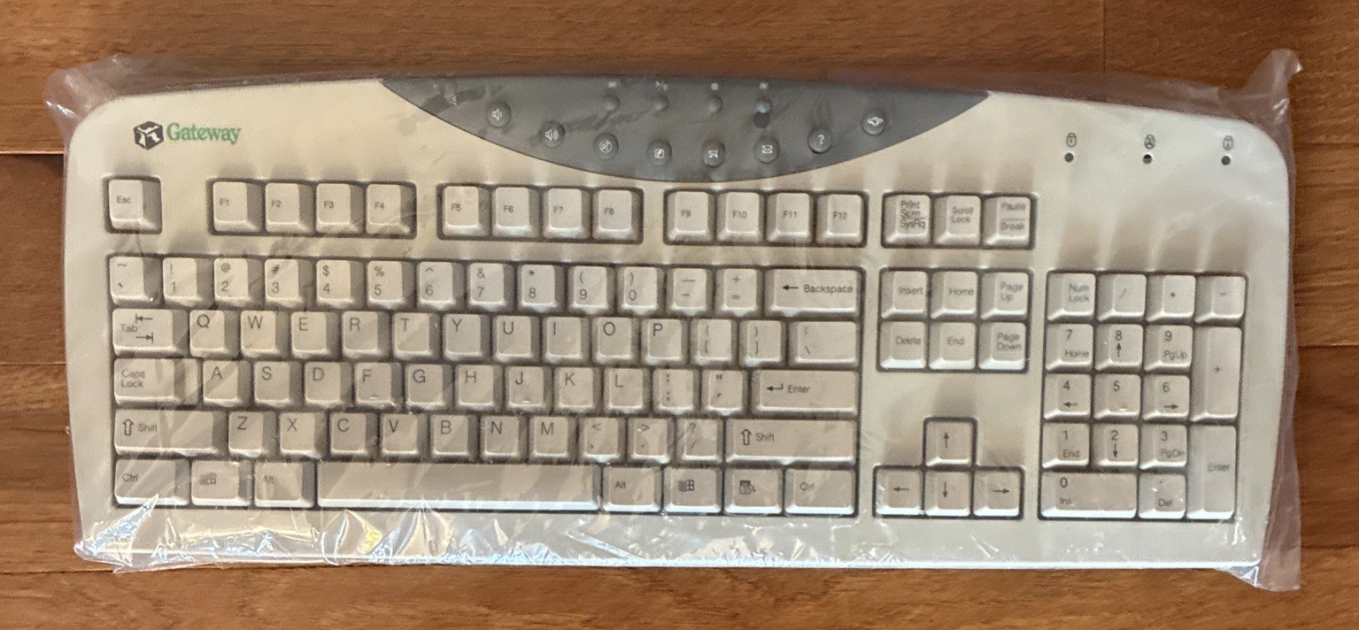 Vintage Gateway SK-9920 Gray PS/2 Wired Multimedia Keyboard Retro Computer OEM