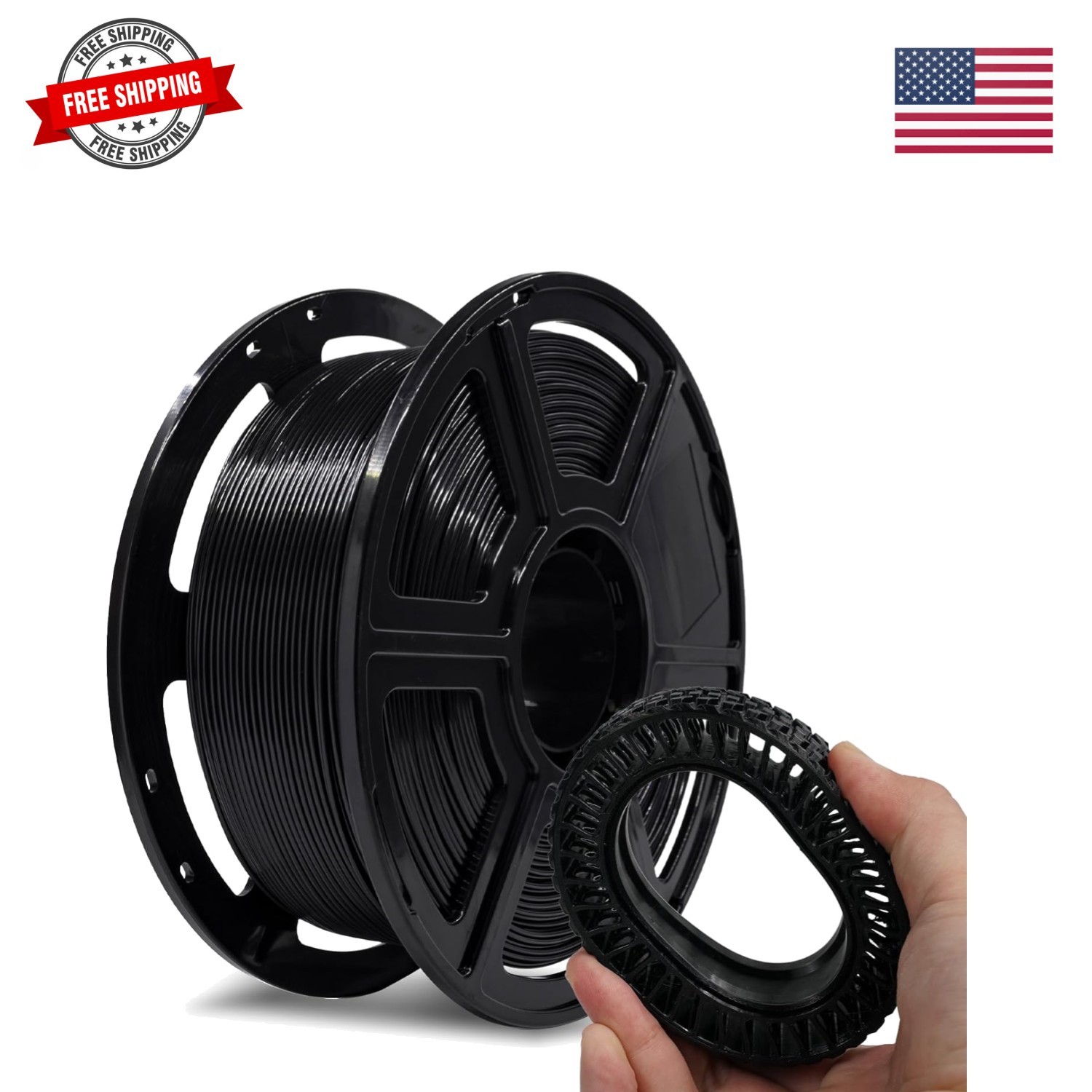 PLA Flexible 1.75 mm, 4X longer stretch 3D Printer Filament 1Kg 2.2lbs Spool ...