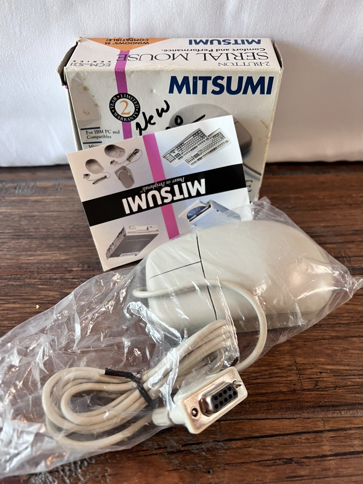 VINTAGE Mitsumi 2-Button Serial Mouse ECM-S31 SEALED NEW